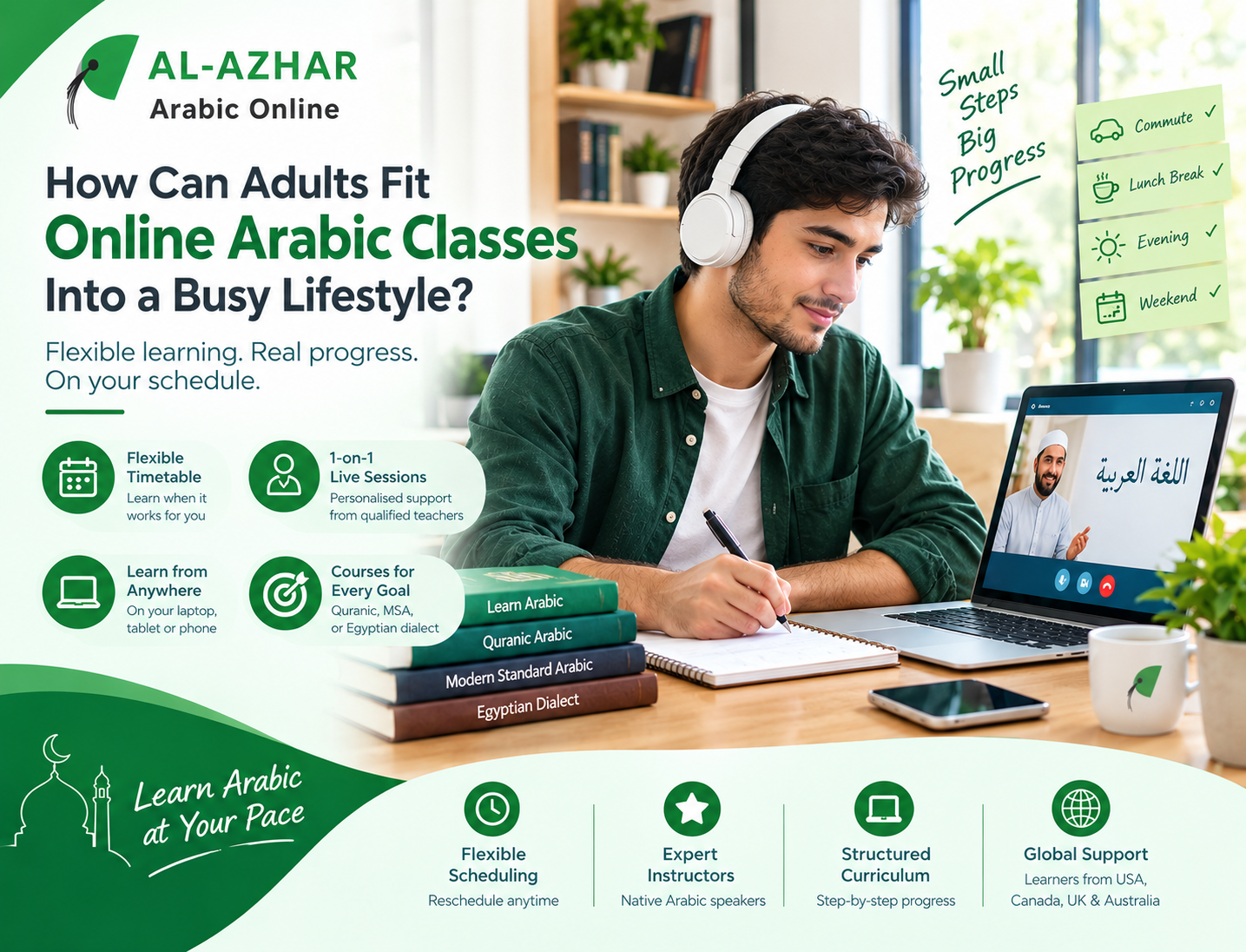 How Can Adults Fit Online Arabic Classes Into a Busy Lifestyle?